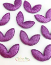 Aplique Tecido Orelha de Coelho Glitter Roxo - 2 unidades