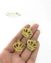 Pingente Metal Dourado Coroinha - (2 unidades)
