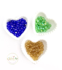 CRISTAL FACETADO Verde Boreal, Azul e Dourado (8MM) - 30 UNIDADES
