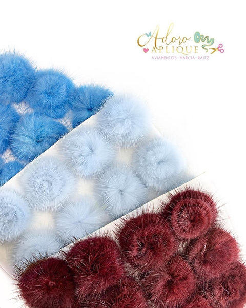 Meio Pompom Pelinho Base Reta (4,5 cm) - 1 unidade