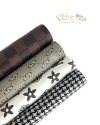 Kit 2 - Lonita de Inverno de Grife Xadrez Preto (12 x 34cm) - 4 Pedaços (1 de Cada)