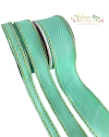 Fita Pespontada Sinimbu Verde Tiffany (10 mm - 22mm - 38mm) - (10 metros) ou (Kit com 2 metros de cada)