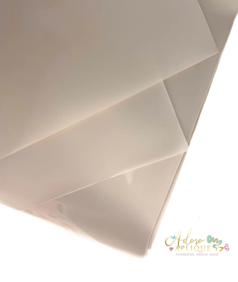Papel de Seda Dupla Face Poli Mate e Vinil Off White (24cm x 34cm) - 10 Folhas