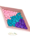 Aplique Acrílico Mini Coração Candy Color - 15 unidades Mix
