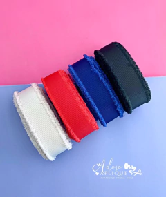 Fita Gorgurão Lisa com Borda Desfiada (38 mm) - 2 metros - comprar online