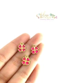 Pingente Dourado Banhado Trevo de 4 Folhas Pink - (1 unidade)