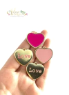 Pingente Dourado Banhado Coração Love - (1 unidade)