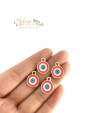 Pingente Dourado Banhado Olho Grego Azul com Pink - (1 unidade)