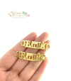 Pingente Dourado Banhado com Duas Pontas Gratidão - (1 unidade)