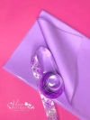 Kit Papel de Seda Dupla Face Poli Mate e Vinil Lilás e Fita Floral Lilás (24cm x 34cm) - 10 Folhas e 5 metros de Fita