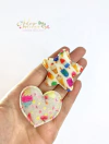 Aplique Tecido Glitter Coração e Estrela de Picolé - 2 unidades