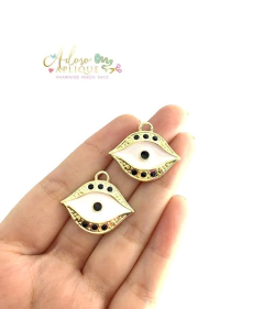 Pingente Dourado Banhado Olho Grego com Cristal - (1 unidade) - comprar online