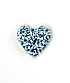 Conta Entremeio de Olho Grego Azul (6 mm) - 50 unidades