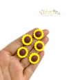 Aplique de Resina Girassol Amarelo - 5 unidades