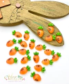 Aplique Resina Cenourinha de Coelho Laranja - 3 unidades