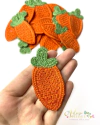 Aplique de Crochê Manta de Cenourinha Laranja para Bico de Pato - 2 Unidades