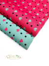 Lonita Tecido Estampado com Coração Tiffany e Pink - (24x67 cm)