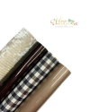 Kit 53 - Lonitas Marron com Xadrez (12 x 34cm) - 4 Pedaços (1 de Cada)