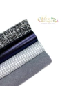 Kit 55 - Lonitas Azul com Cinza e Tweed (12 x 34cm) - 4 Pedaços