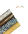 Kit 52 - Lonitas Nude com Tweed Azul Mesclada (12 x 34cm) - 4 Pedaços (1 de Cada)