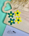 Aplique Emborrachado Copa Flor Verde e Amarelo - 2 unidades