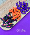 Aplique Emborrachado Halloween Chabéu de Bruxinha Preto, Laranja e Roxo- 2 unidades