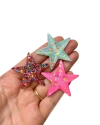 Aplique de Resina Estrela do Mar com Confete - 2 unidades