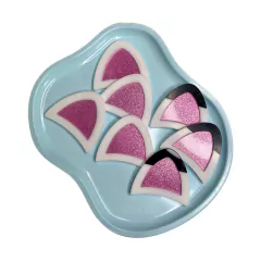 Aplique Acrílico Duplo Orelhinhas Gabby Rosa Glitter (4,5 cm) - 2 unidades - comprar online