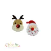 Aplique de Tecido Papai Noel e Rena Natalina - 2 unidades