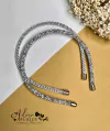 55 - Kit Tiara Coleção Festas Tubinho Cristal e Fio São Francisco Prata - (2 Tiaras)