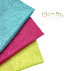 Tecido de Tule Brilhoso Tiffany, Pink ou Verde Lemon (30cmx1metro) - 1 Unidade