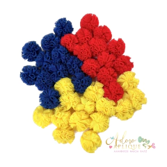Aplique Pompom Poliester Cores Escolar (2,5 cm) - 12 unidades