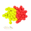 Pompom de Malha Poliéster Amarelo e Laranja Neon (1,5 cm) - 10 unidades