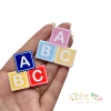 Kit Aplique Acrílico Cubo ABC - 2 unidades