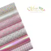 Kit 85 - Lonita Coleção Páscoa Tons Rosa e Branco (12 x 34cm) - 7 Pedaços