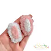 Aplique de Lãzinha Orelha de Coelho com meio Rosa ou Branco - 2 unidades