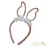 Kit Tiara Coelho com Fio de Malha Rose Poá - 1 Unidade