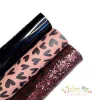 Kit 95 - Lonita Coleção Coração Rose Courino com Verniz (25 x 35cm) - 3 Pedaços