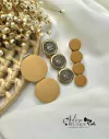 281 - Kit Bico de Pato com Pedras Cor Nude Fosco com Brasão - (3 Hair Clips)