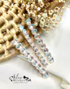 295 - Kit Bico de Pato com Pastilha Cor Sapatinho de Cristal - (3 Hair Clips)
