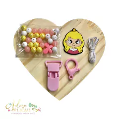 51 - Kit Prendedor de Chupeta Princesa Aurora - (1 Unidade)