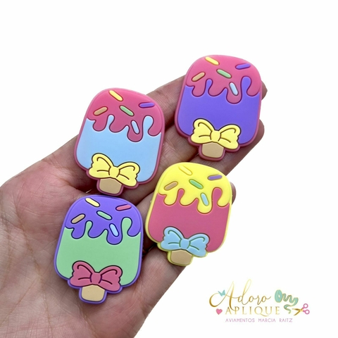 Kit Aplique Emborrachado Picolé Docinhos Candy - 4 unidades (1 de cada)
