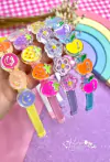 Kit Tiara Tutti-Frutti Candy Color com Apliques Transparentes - 1 Unidade