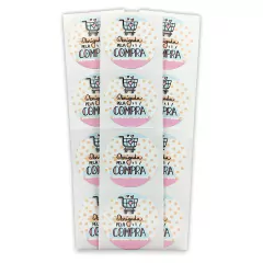Adesivo Redondo Obrigada Pela Compra Candy - 25 UNIDADES