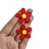 Aplique Emborrachado Flor Vermelha - 2 unidades