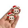 Aplique Emborrachado Menina com Goro de Natal - 2 unidades