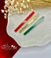 340 - Kit Bico de Pato com Pastilha Cor Puro Natal - (3 Hair Clips)