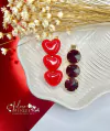 323 - Kit Bico de Pato Coleção Festa com Pedrarias Cor Vermelho Luxo - (2 Hair Clips)