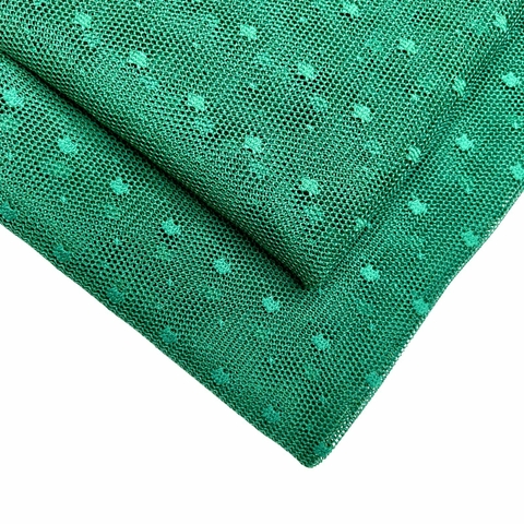 Tecido de Tule Verde Poá ,vermelho poa (50x40cm) - 1 Unidade