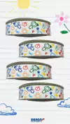 Fita Gorgurão Estampada Yama Escolar Risqué Coloridas (38 mm) - 2 metros ou 5 metros